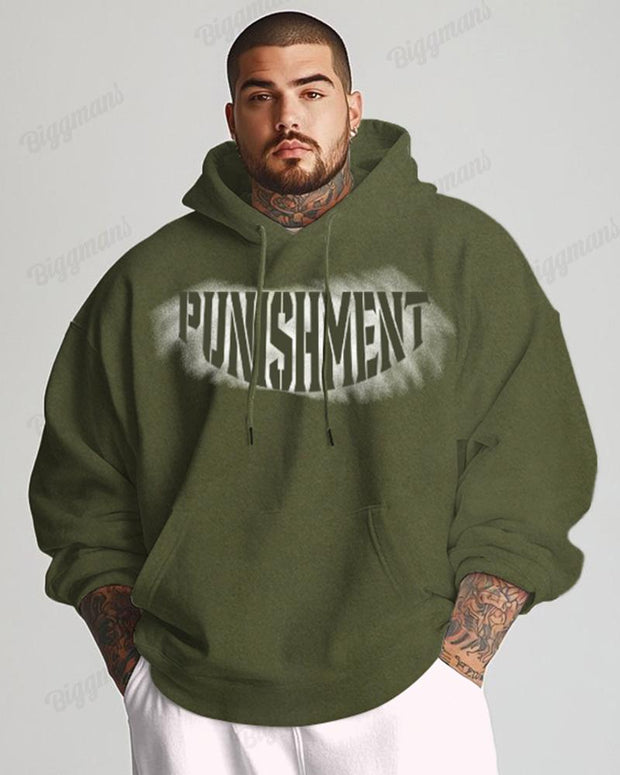 Cotton-Phantom Letter Print Men's Loose Oversized Sweatshirt