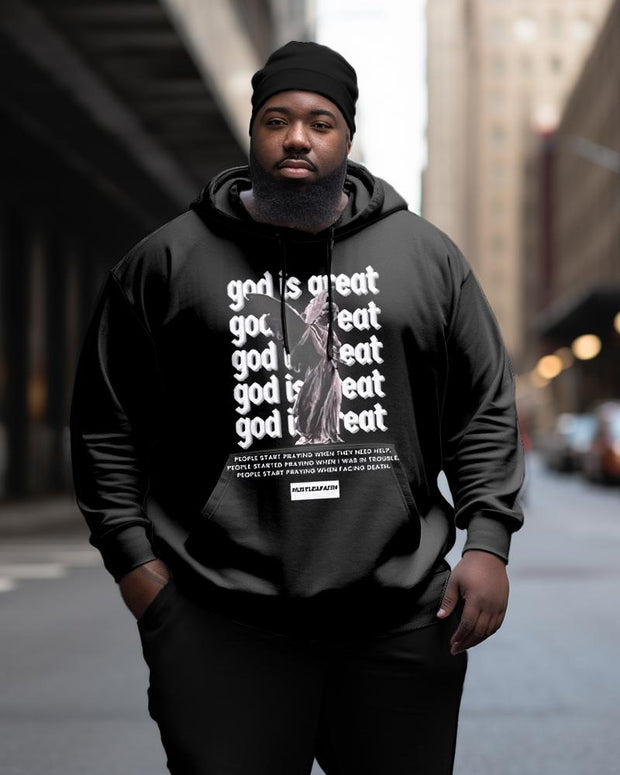 Men's Plus Size Christan God Is Great Hoodie