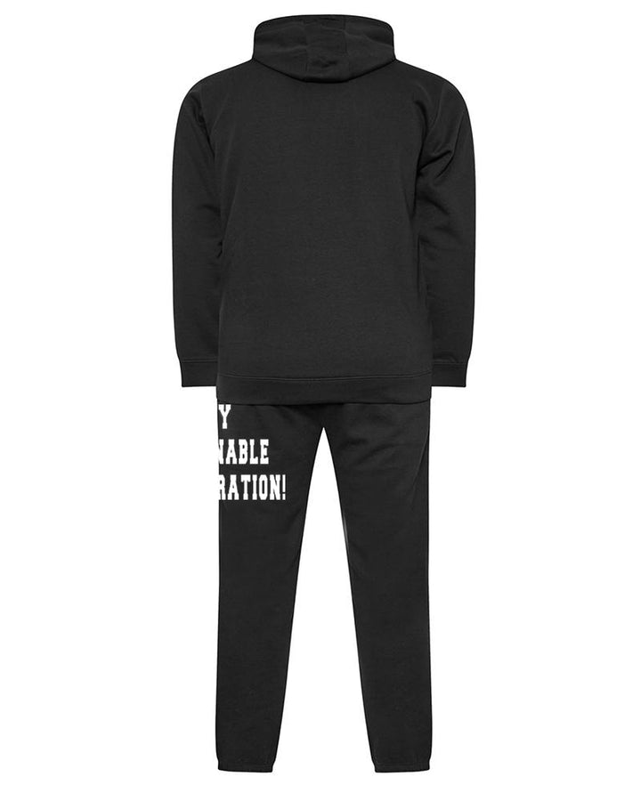 "Pay Fair" Slogan Cotton Hoodie Trousers Suit