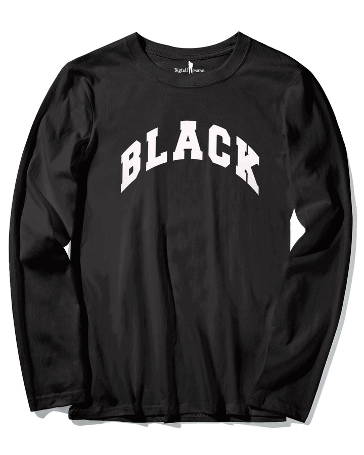 100 Cotton-Men's BLACK Printed Long Sleeve T-Shirt