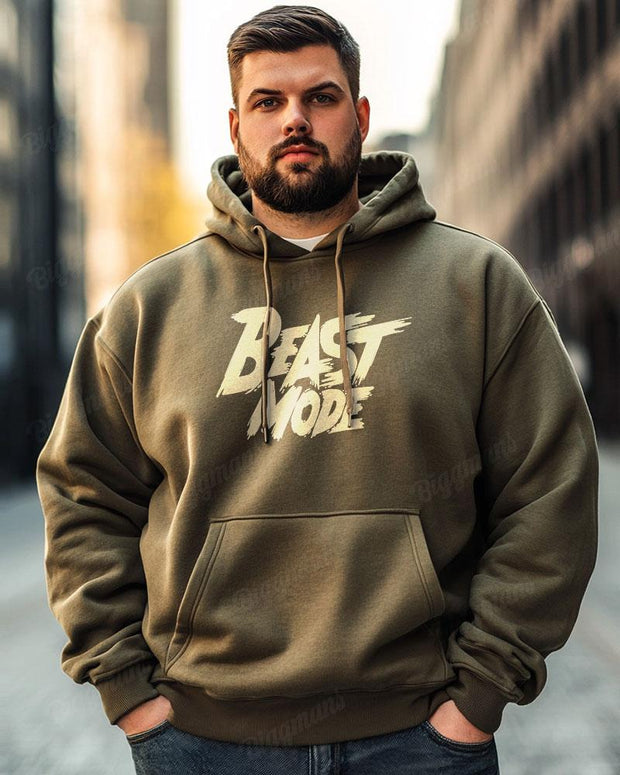 Cotton Material - Best Mode Letter Printing Men's Loose Oversized Hoodie