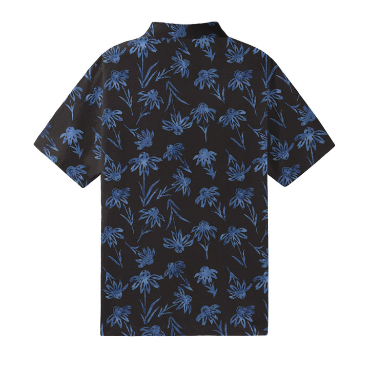 Black Blue Dark Batik Men's Polo Short Sleeve