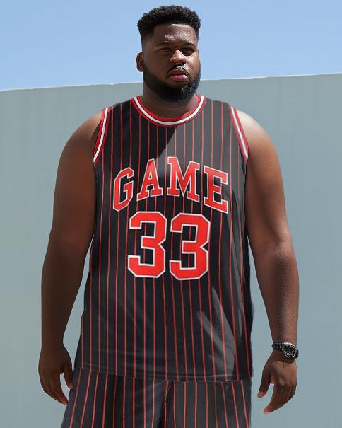 Men's Plus Size Game33 Vest Basketball Sports Two-Piece Suit