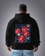 High Quality Fabric Front And Back Plum Blossom Design Printed Men's Loose Oversized Sweater