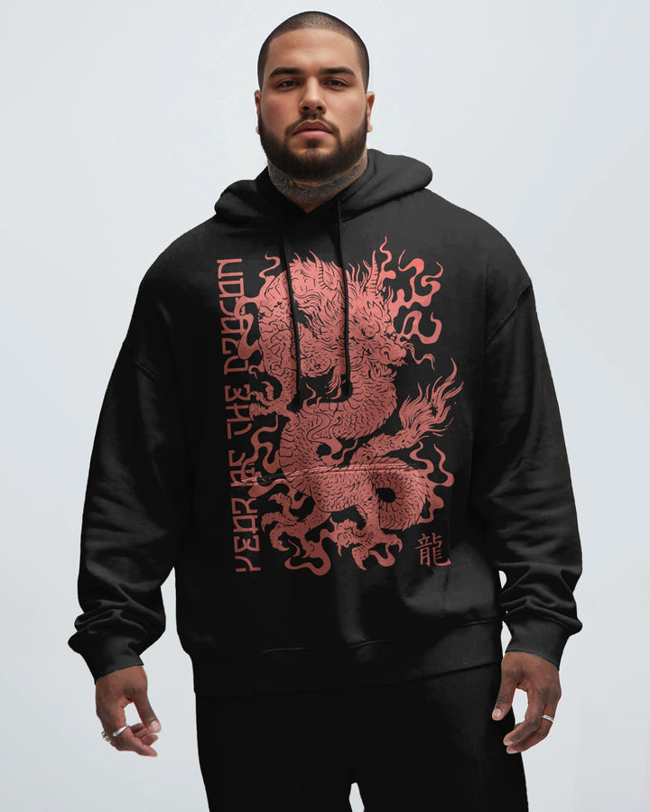 Men's Dragon Oversized Cotton Hoodie