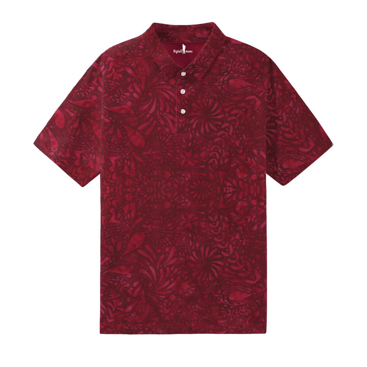 Balinese Swirl Batik Men's Polo Short Sleeve