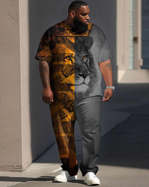 Street Hip-Hop Lion Letter Print Large Men's Suit
