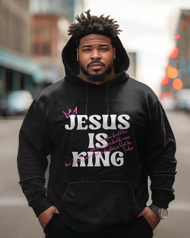 Men's Plus Size Jesus Is King Hoodie