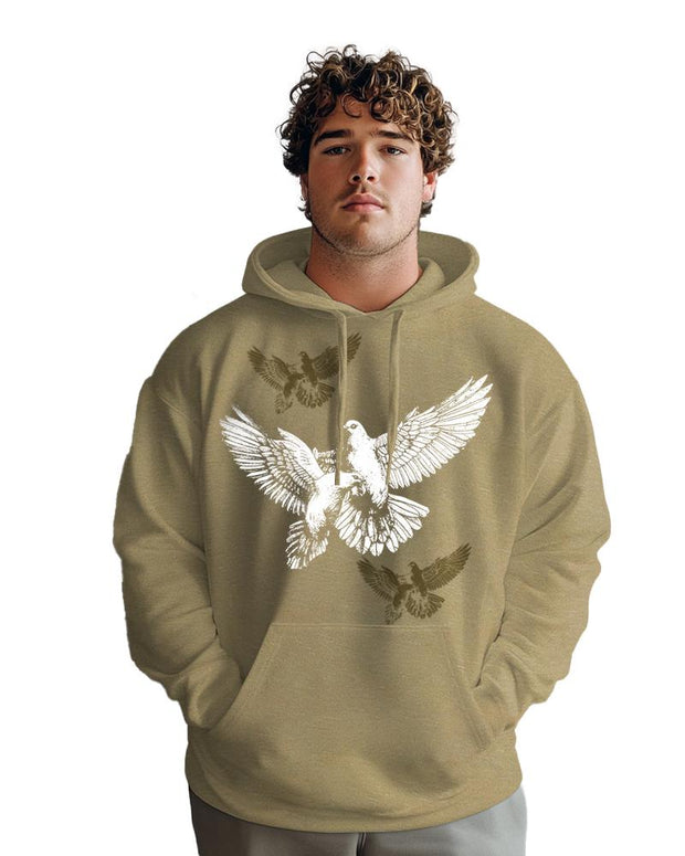 Cotton-Peace Angel Pattern Printed Men's Loose Oversized Sweat