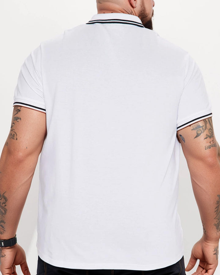 Men's Classic White Polo Short Sleeve Shirt