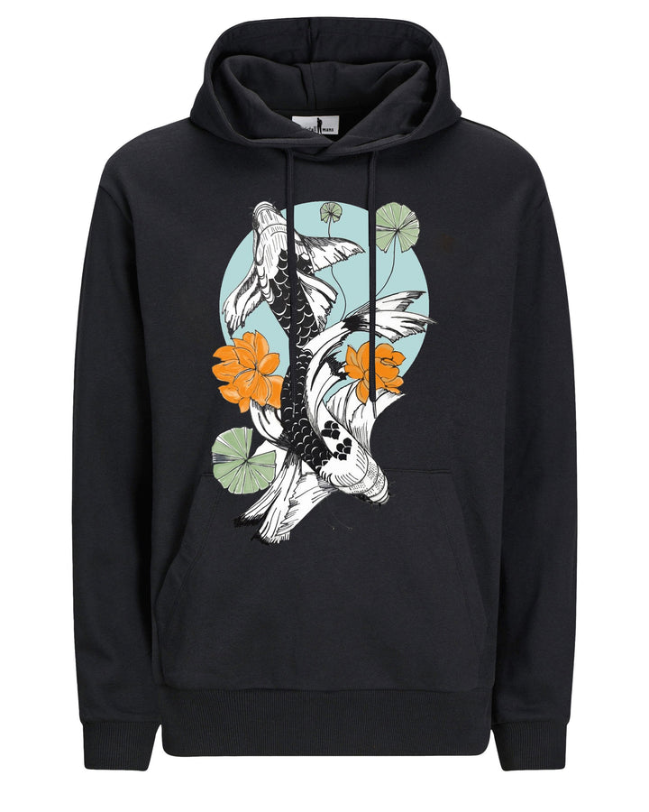 Oriental Koi Men's Oversized Cotton Hoodie