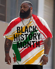 Men's Plus Size Juneteenth Black History Month Graffiti Print T-Shirt Trousers Suit