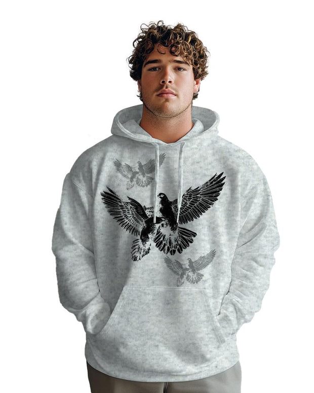 Cotton-Peace Angel Pattern Printed Men's Loose Oversized Sweat