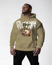 Cotton-Snake And Skull Pattern Printed Men's Loose Oversized Sweatshirt