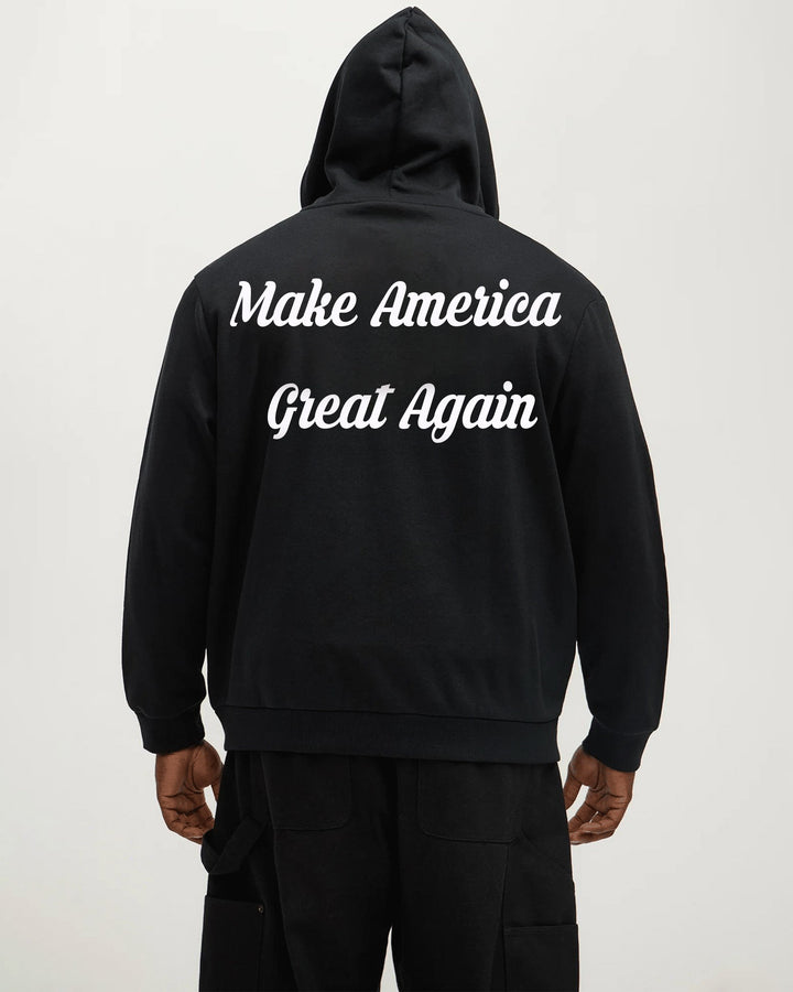 'Make America Great Again 'Print Men's Oversized Cotton Hoodie