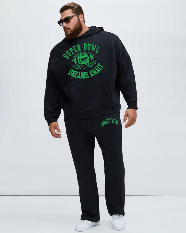 "Super Bowl Dreams Await You!" Cotton Hoodie Trousers Suit