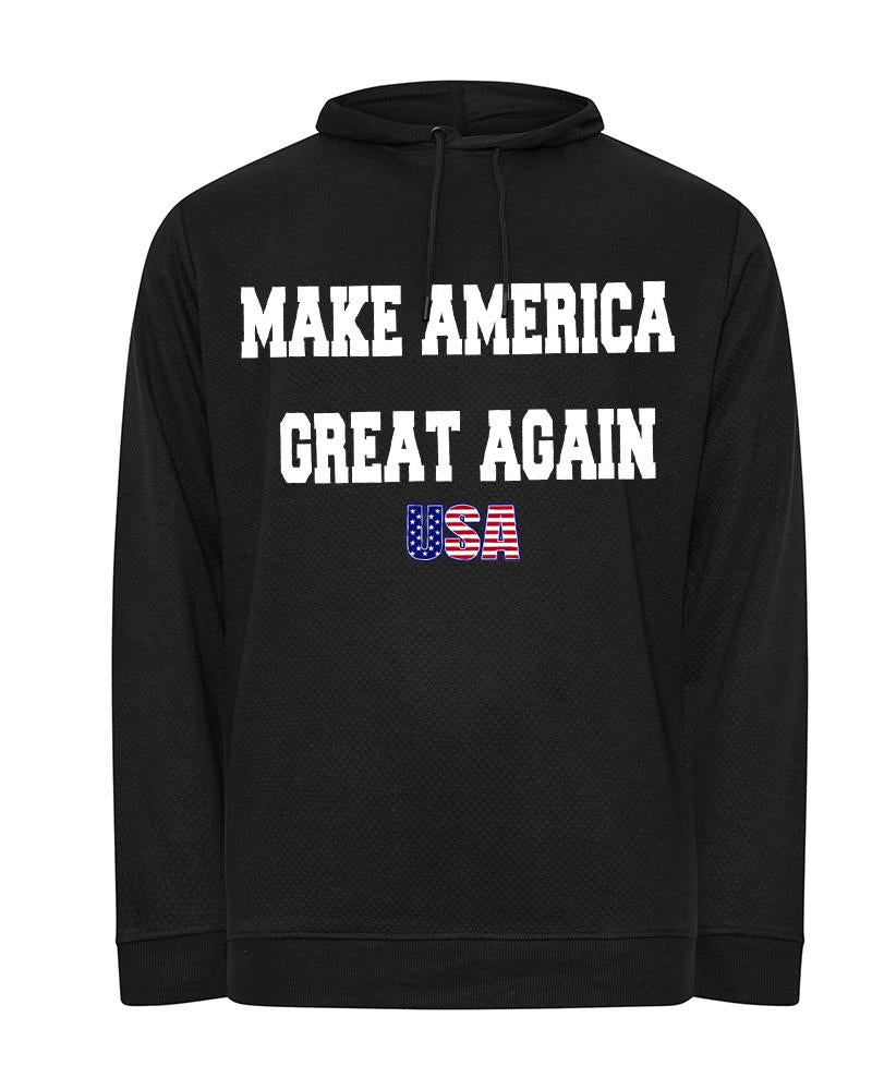 Men's Plus Size Casual Make America Great Again Bundled Foot Cotton Hoodie Trousers Suit