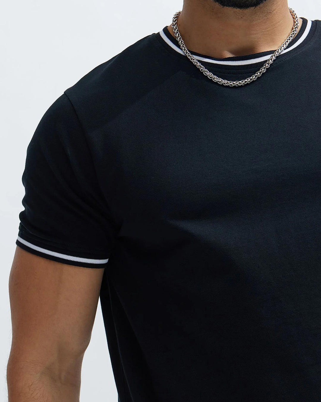 100% Cotton-Simple Charcoal Black Men's Plus Size Short Sleeve T-Shirt