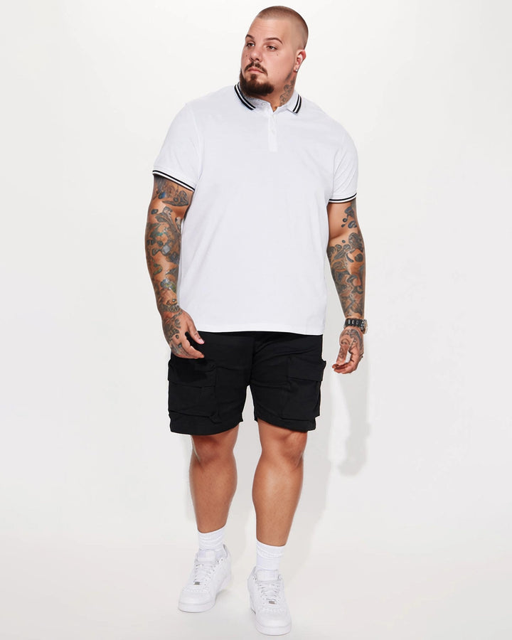 Men's Classic White Polo Short Sleeve Shirt