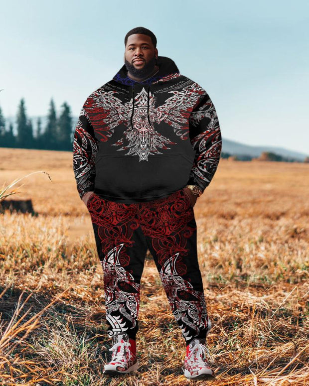 Men's Plus Size Huginn Pullover Hoodie Set