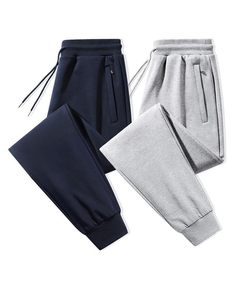 Fall/winter Men's Plus Size Fleece-lined Toe Cotton Trousers