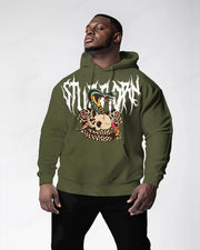 Cotton-Snake And Skull Pattern Printed Men's Loose Oversized Sweatshirt