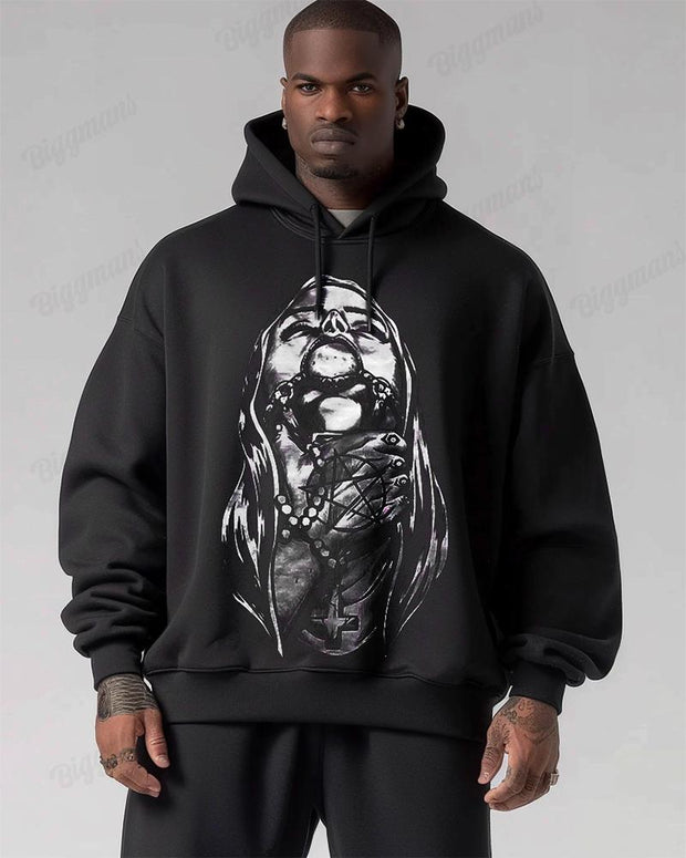 Street Fashion Horror Women Printed Sleeve Hoodie Men's Plus Size