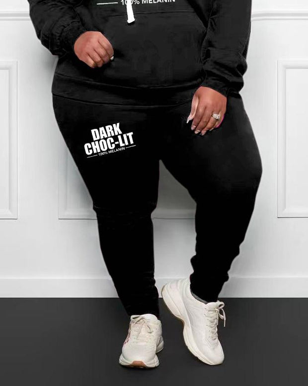 Women's Plus Size 100% Melanin Hoodie Set