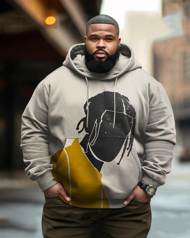 Men's Plus Size African American Portrait Hoodie