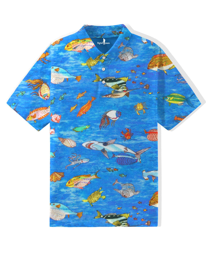 Dream Sea Sky Color Men's Polo Short Sleeve