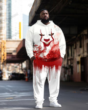 Halloween Blood Demon Print Plus Size Hoodie Suit