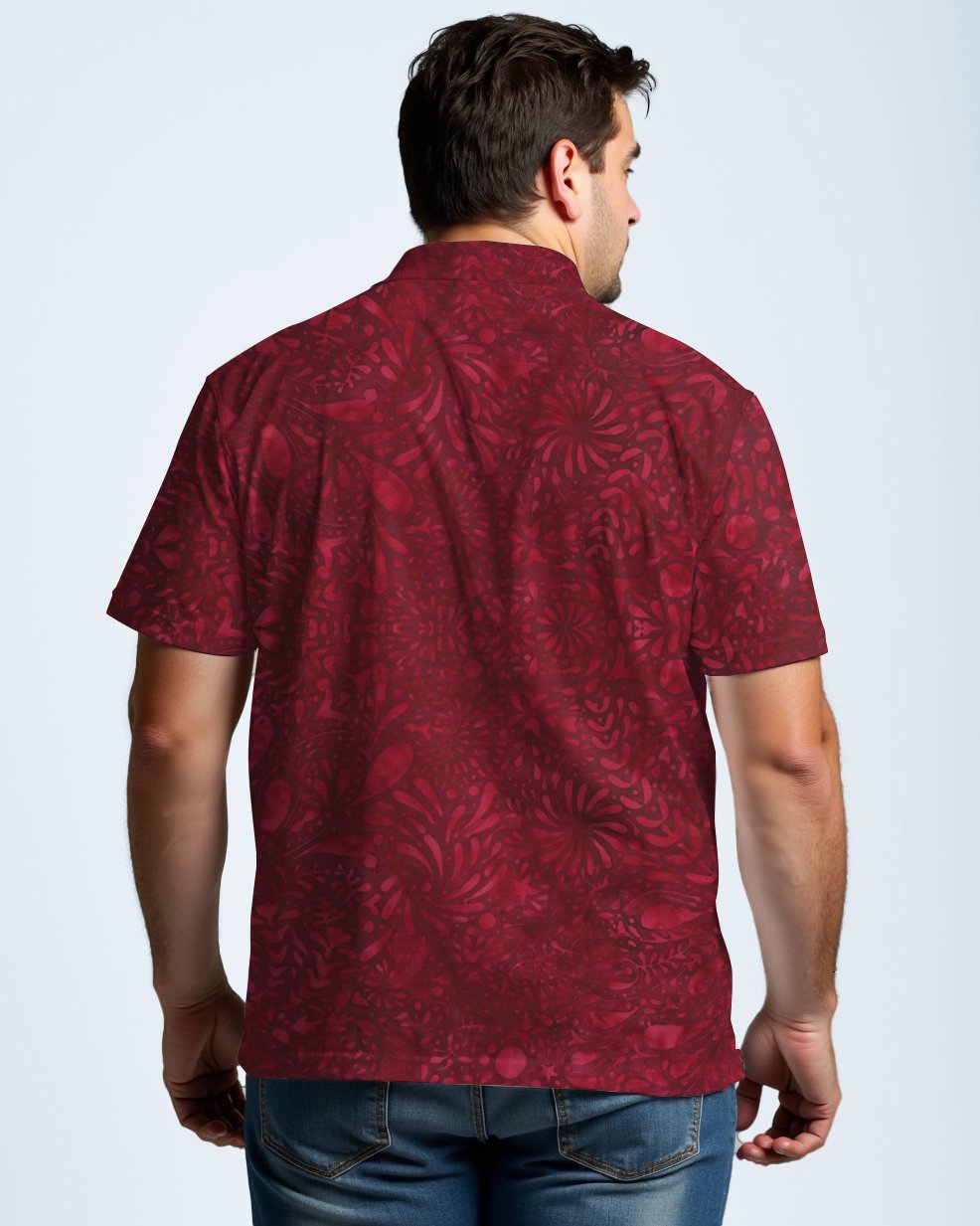 Balinese Swirl Batik Men's Polo Short Sleeve