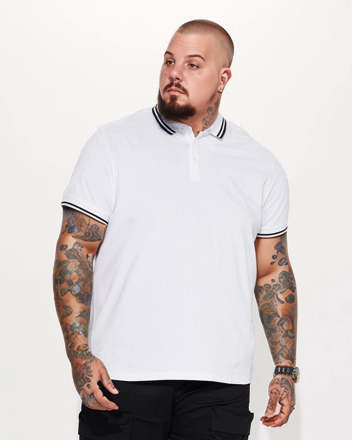 Men's Classic White Polo Short Sleeve Shirt