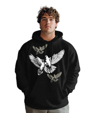 Cotton-Peace Angel Pattern Printed Men's Loose Oversized Sweat