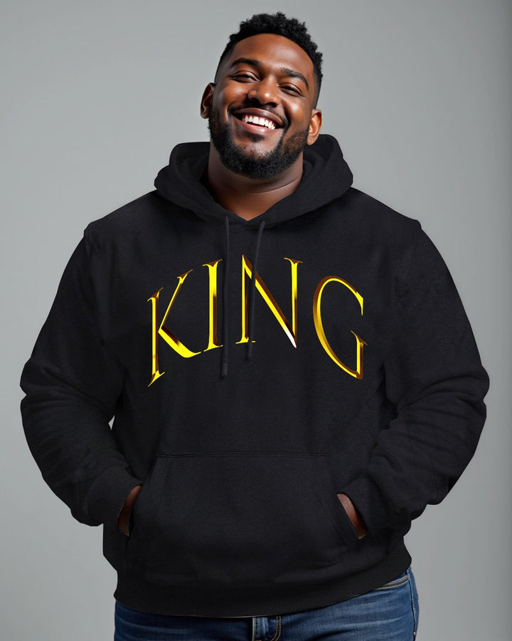 Metal 3D Print King Large Cotton Hoodie