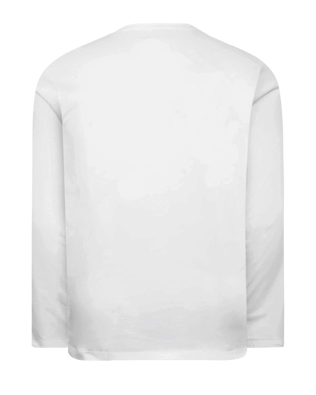 100 Cotton-Men's Solid Color White Long Sleeve T-Shirt