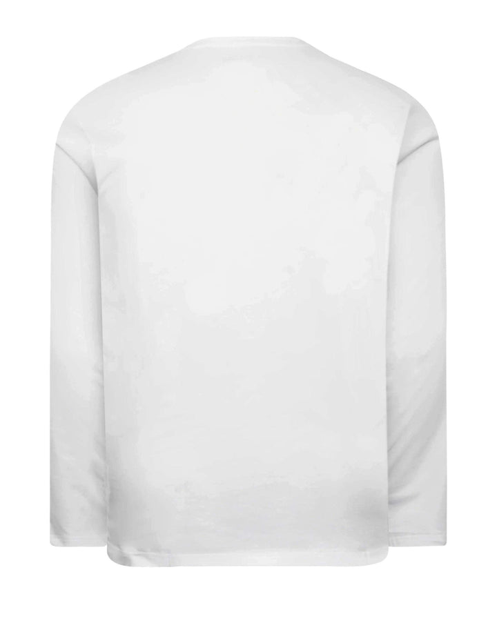 100 Cotton-Men's Solid Color White Long Sleeve T-Shirt