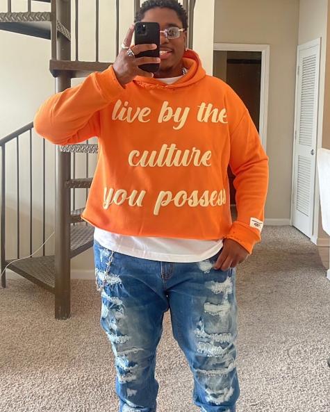 Men's Plus Size live by the culture printed Hoodie