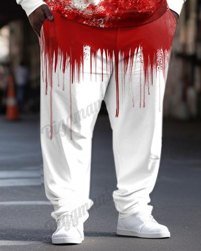 Halloween Blood Demon Print Plus Size Hoodie Suit