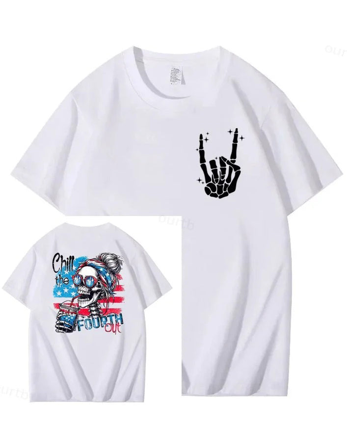 S-3XL Chill Skull Cartoon Summer T-Shirt