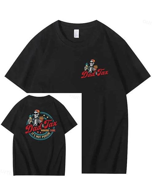S-3XL Dad Tax Pattern Print Cotton T-Shirt