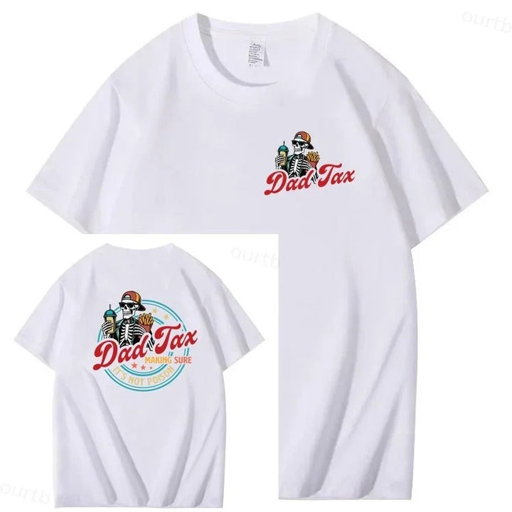 S-3XL Dad Tax Pattern Print Cotton T-Shirt