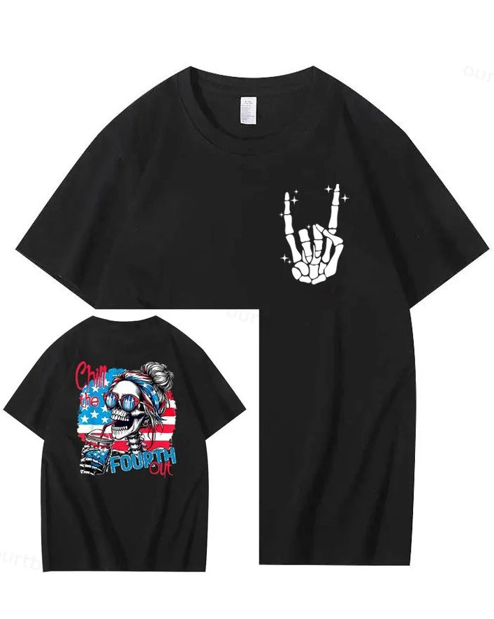 S-3XL Chill Skull Cartoon Summer T-Shirt