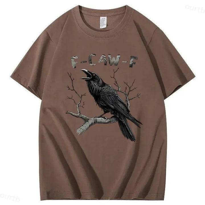 S-2XL F-Caw-F Crow Casual Daily T-Shirt