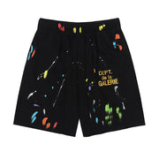 Plus Size Sports Street Splash Ink Style Shorts