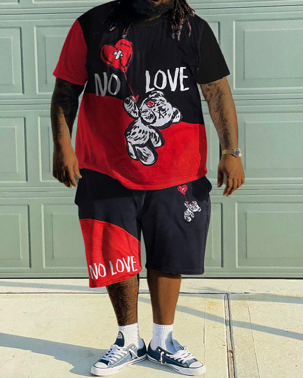 Plus Size Men's No Love Set