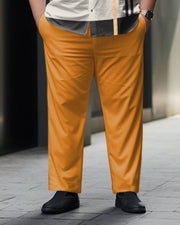 Plus Size Men's Casual Colorblock Walking Suit
