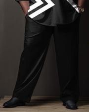 Men's Plus Size Color Matching Long Sleeve Walking Suit