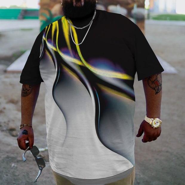 Men's Plus Size 3D Aurora Print T-Shirt