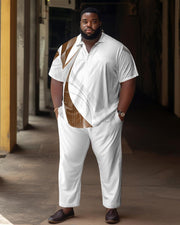 Men's Plus Size Casual Daily Short-Sleeved Two-Piece Set
